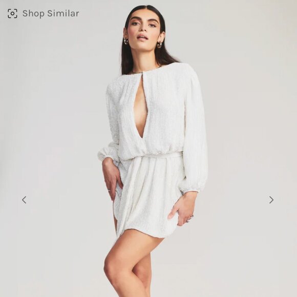 Retrofete NWT Grace Sequin Dress White Size L - Picture 2 of 7